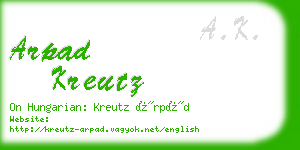 arpad kreutz business card